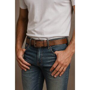 Stacy Adams Men’s Genuine Leather Belt Brown Textured Classic Dress Belt Size 38